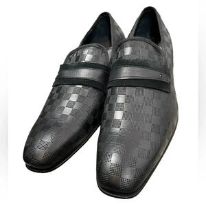 Cognati Leather Black Slip On Loafers Shoes  Made In Italy Size 41